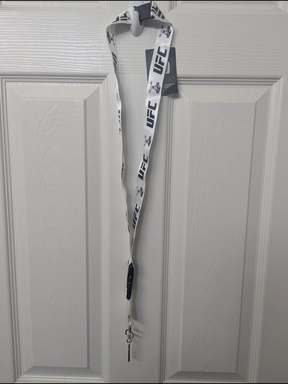 UFC Branded White and Black Lanyard